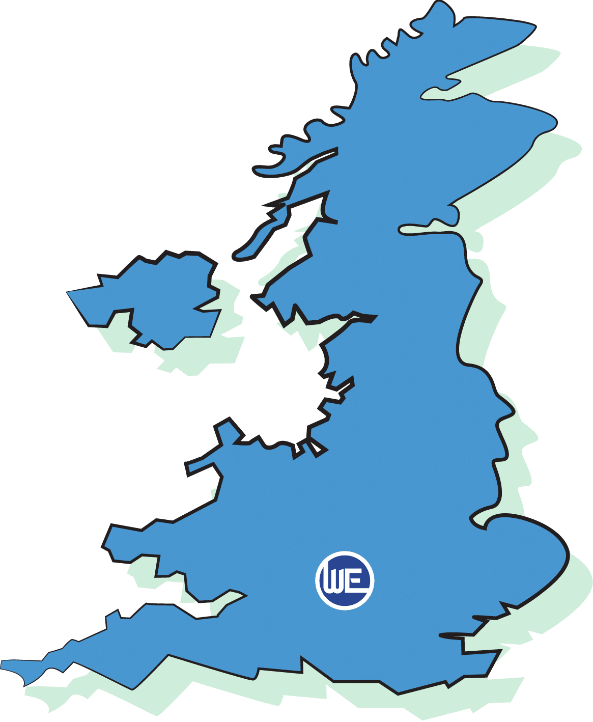 A map of England featuring Website Energizers' logo in Oxfordshire